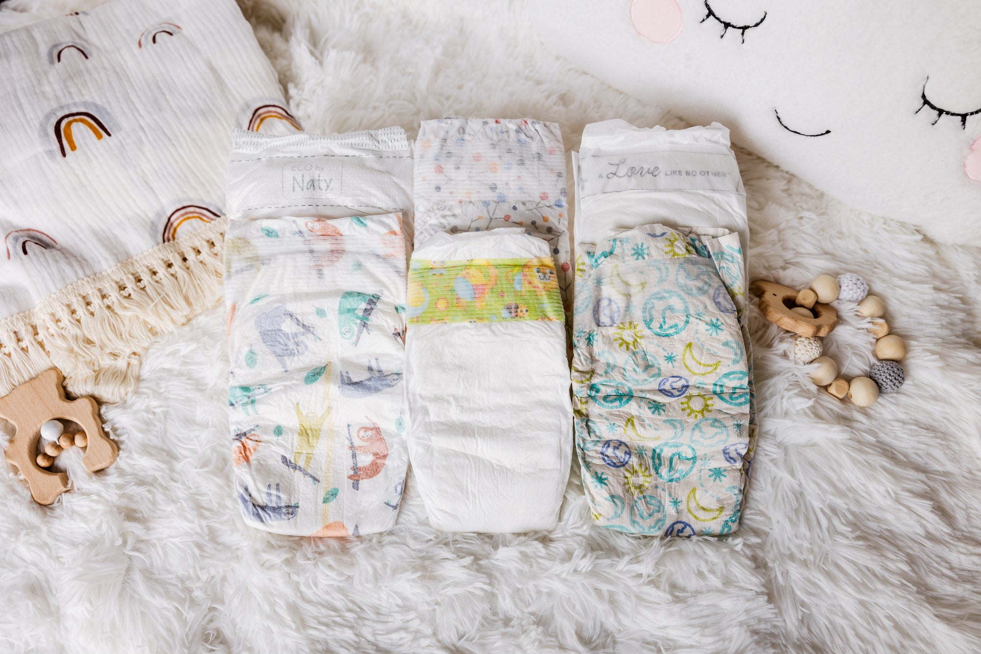 Mother Earth Diaper Sampler Package: 6 Diaper Sample Packs of size 3 eco-friendly diapers including ECO by Naty, Hello Bello, ABBY&FINN, Babyganics, Bambo Nature and Seventh Generation