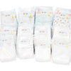 Photo of 12 Diaper Samples including Huggies Little Snugglers, Huggies Little Movers, Pampers Swaddlers and Pampers Cruisers in sizes newborn to 5